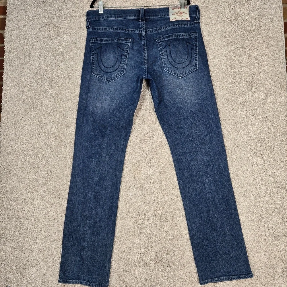 True Religion Jeans Mens 34x34 (fit 36x33) Blue Denim Ricky Relaxed Straight